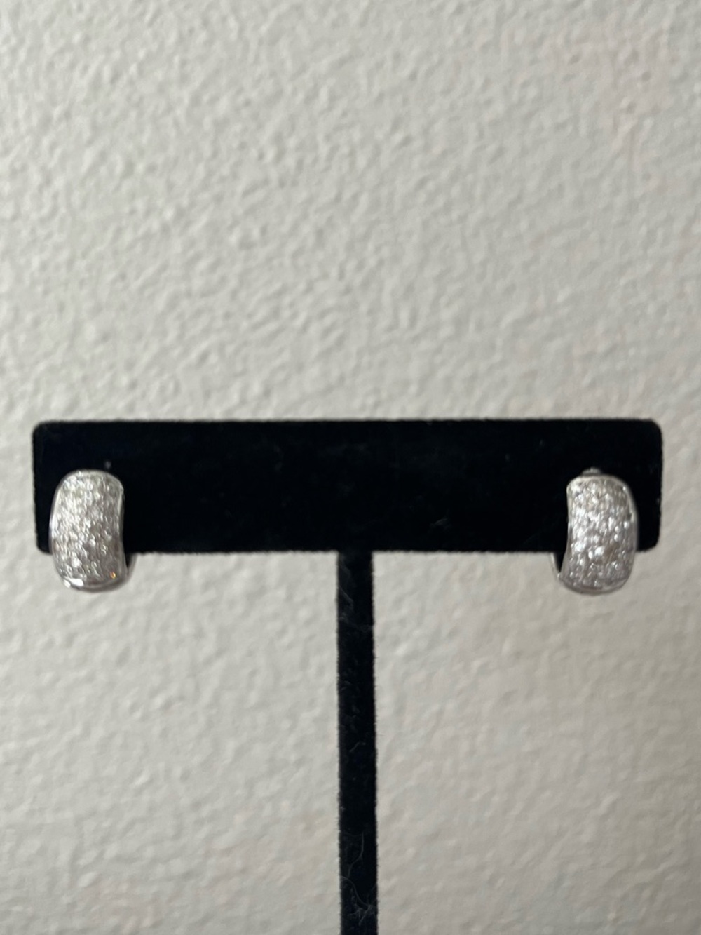 Sparkling 18KT White Gold Huggie Hoop Earrings with Natural Diamonds 0.54ct